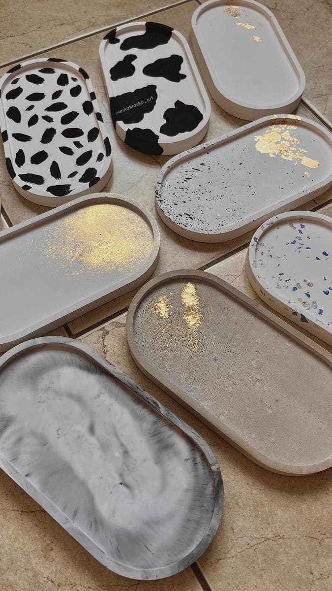 قالب كونكريت والريزين بيضوي الشكل